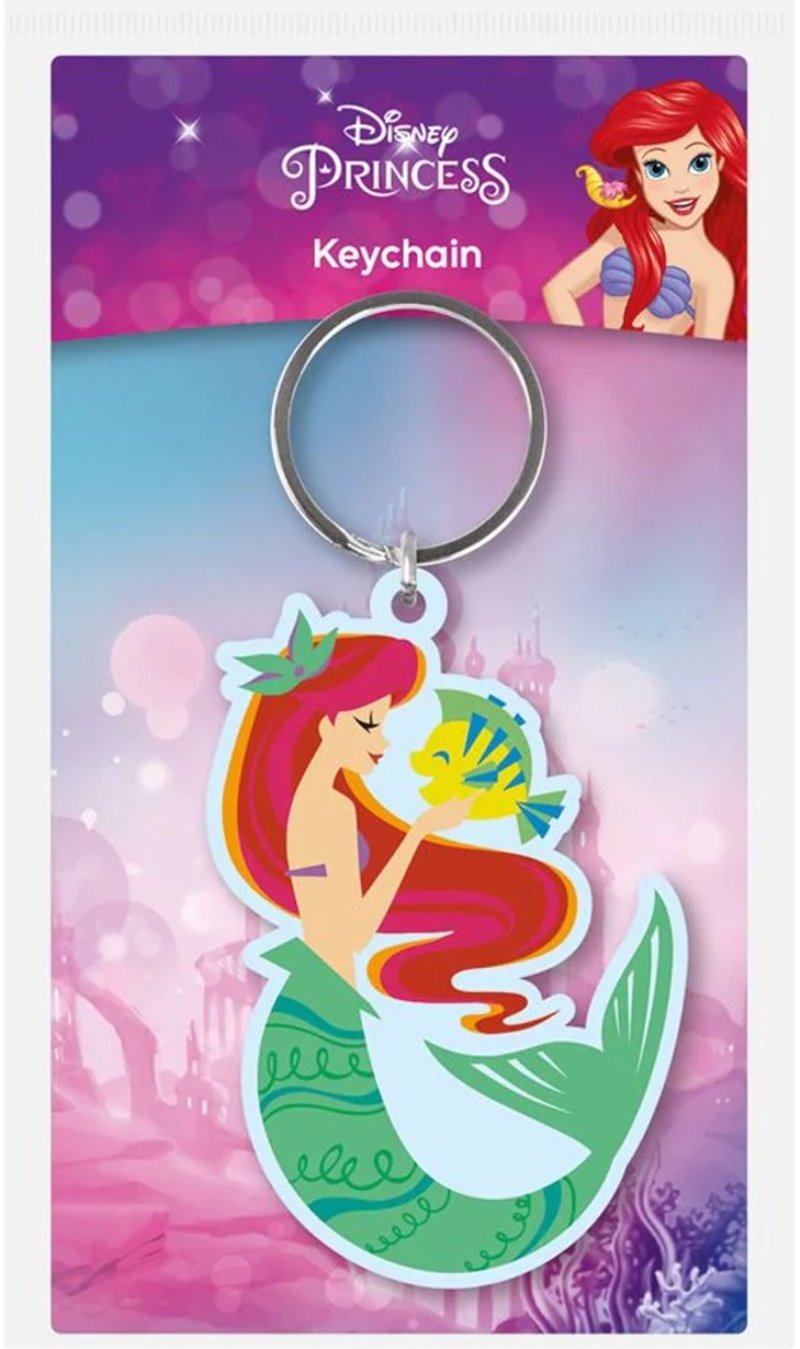 【Disney】The Little Mermaid Ariel and Flounder Keychain - ที่ห้อยกุญแจ - วัสดุอื่นๆ สึชมพู