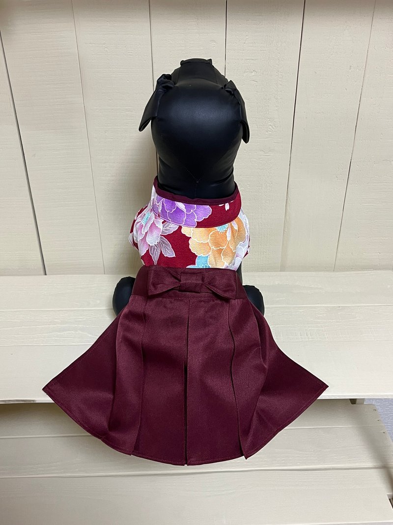 dog's hakama - ชุดสัตว์เลี้ยง - ไฟเบอร์อื่นๆ สีแดง