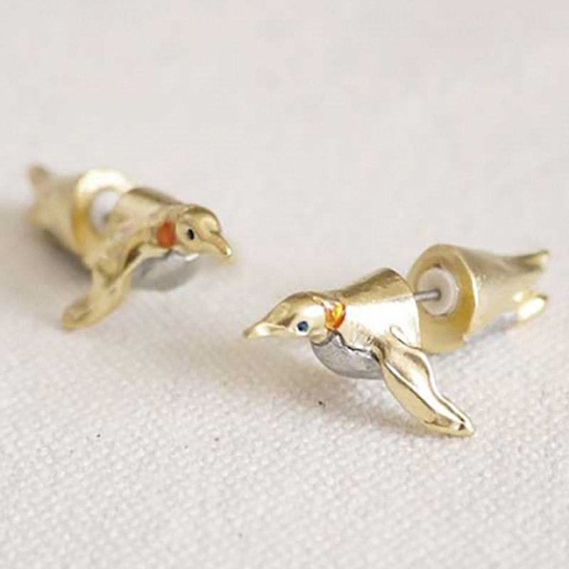 Homing Penguin homing Penguin / earrings PA275 - ต่างหู - โลหะ สีทอง