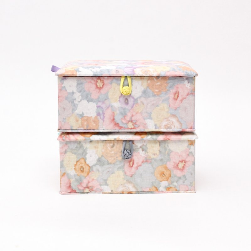 Watercolor Flower storage decorative box - Storage - Cotton & Hemp Multicolor