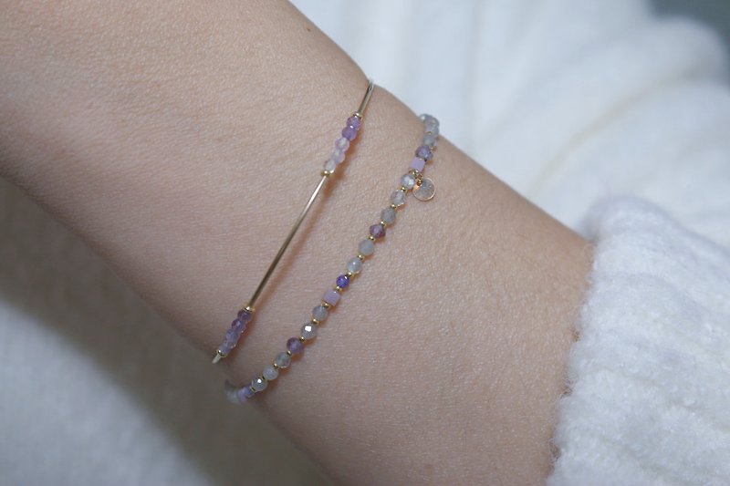 February Birthstone Bracelet Amethyst Natural Stone - Good News - - Bracelets - Semi-Precious Stones Purple