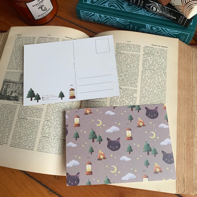 Winter forest camping continuous pattern multi-purpose postcard-Seize the day series_now - การ์ด/โปสการ์ด - กระดาษ 