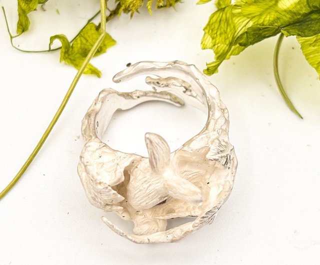 DECOvienyaデコヴィーニャ DE-062W ウサギ隠れ家リング ホワイト