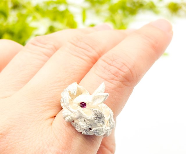 DECOvienyaデコヴィーニャ DE-062W ウサギ隠れ家リング ホワイト