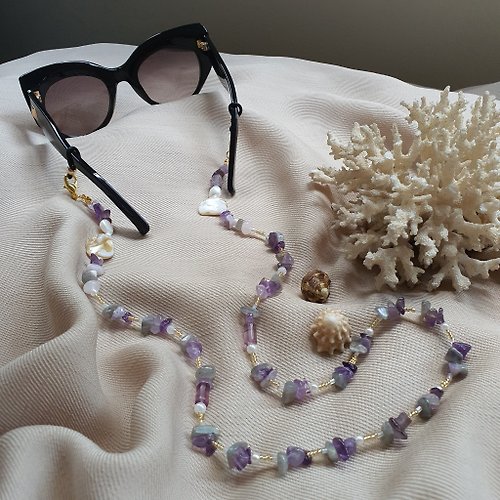 Mermaid Secret Jewelry Miracle Reef Sunglasses & Mask Necklace made with Amethyst and natural stones