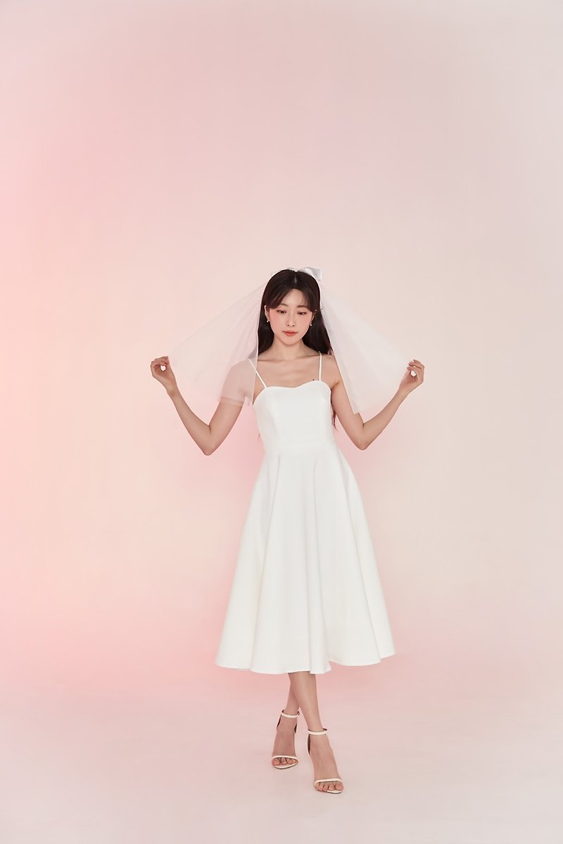Valentina Dress by Klara Love. Minimal bridal dress. Minimal white dress. - One Piece Dresses - Polyester White