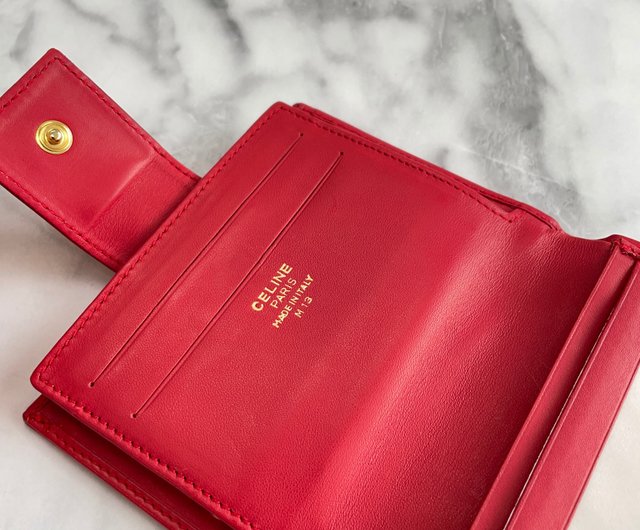 日本直送名牌中古包】CELINE セリーヌサークルロゴレザーがま口二