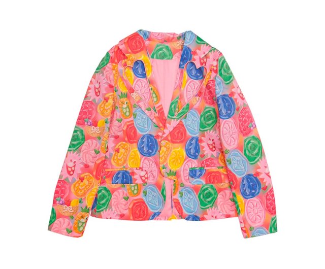 Meugler Niuchou Island Dental 刺繍 ハート 中空ラペル ファンタジー