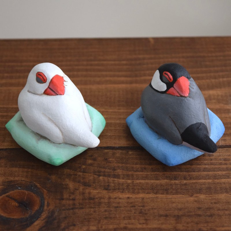 【受注制作】すやすや文鳥　白文鳥/桜文鳥 - 擺飾/家飾品 - 其他材質 白色