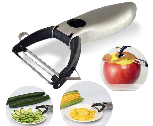 モーケン】トップステンレス多機能野菜・果物皮むき包丁（6機能付