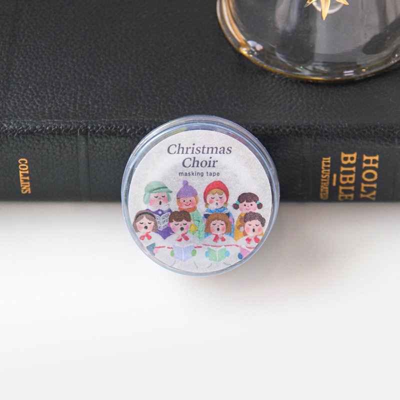 Christmas Choir Die-cut Masking Tape - 紙膠帶/和紙/PET - 紙 多色