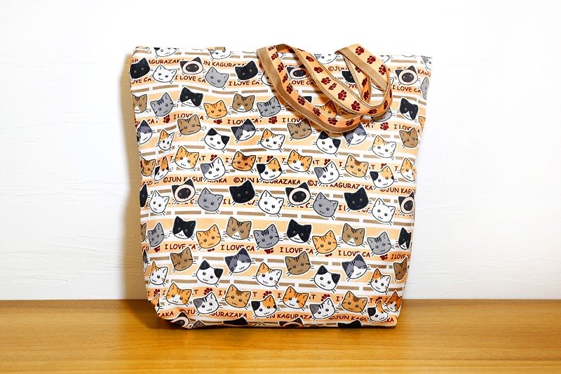 Cat big collection~cat big zipper tote bag - Messenger Bags & Sling Bags - Waterproof Material Multicolor