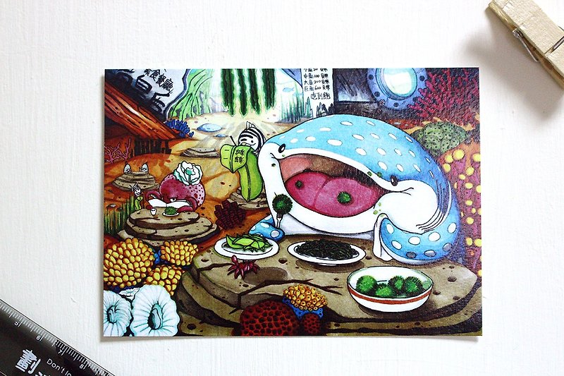 Tofu shark little spot whale shark Postcard story picture-Sea Queen Restaurant - การ์ด/โปสการ์ด - กระดาษ 