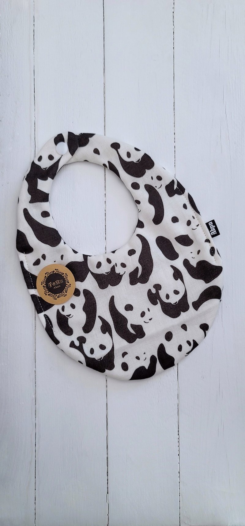 Cat bear/100%cotton eight-layer yarn bib saliva towel - Bibs - Cotton & Hemp Black