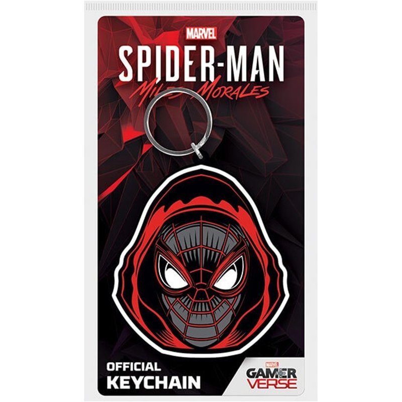 【Spiderman】Spiderman: Miles Morales face shape key ring - Keychains - Rubber Multicolor