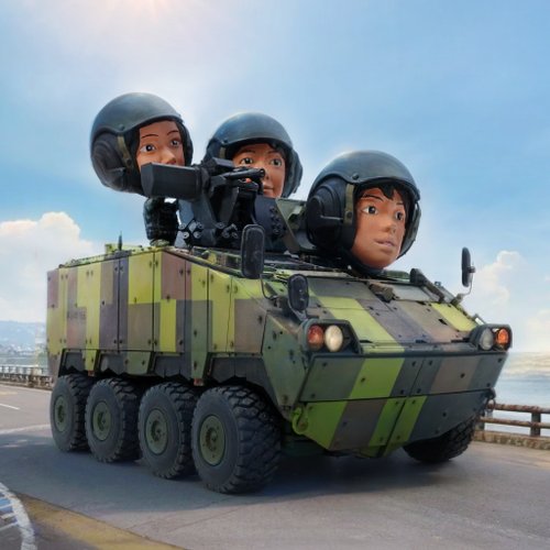 東哥模研所 Q版 臺灣CM-32/33雲豹步兵戰鬥車 樹脂模型組裝套件(可愛人型版)