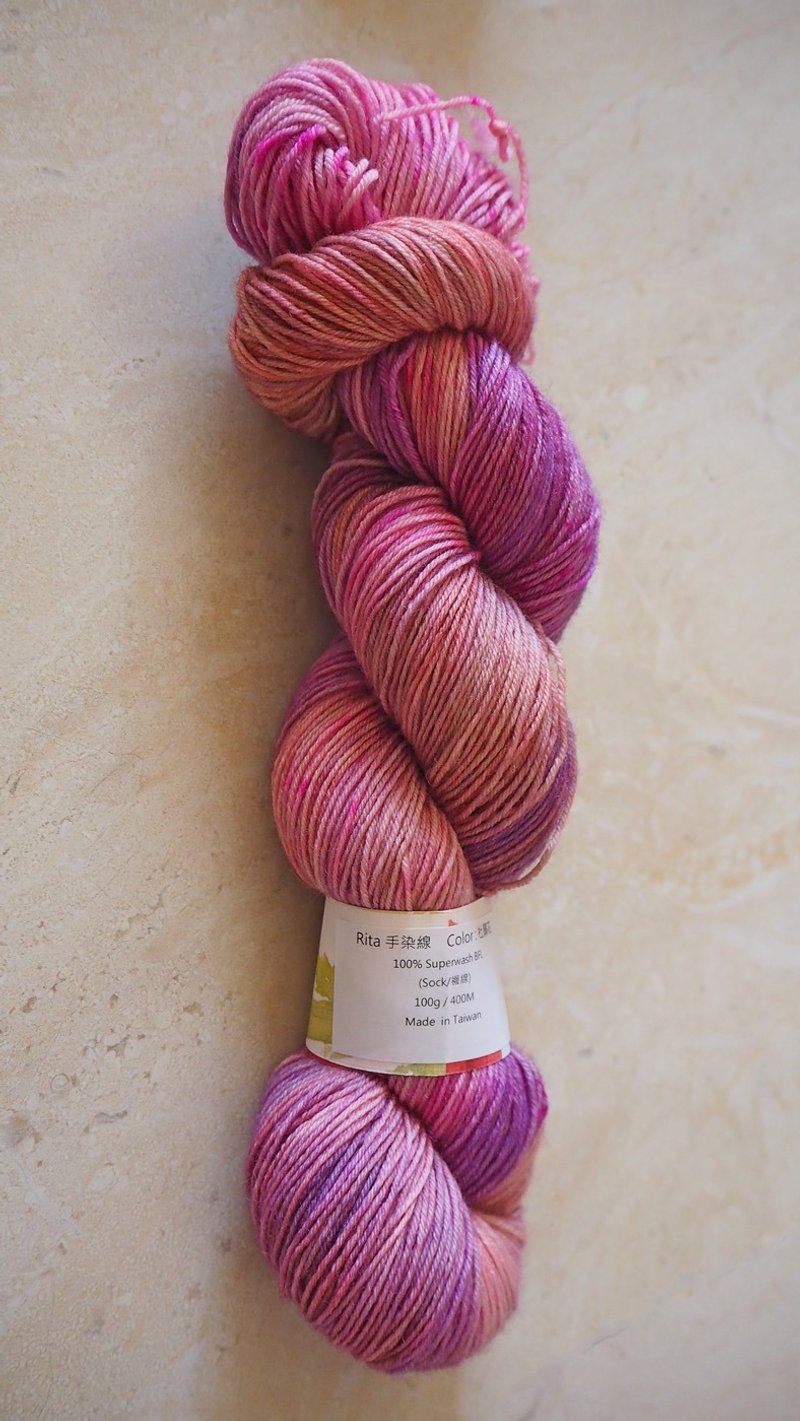 手染線。杜鵑花 (100%BFL)(襪線) - 編織/刺繡/羊毛氈/縫紉 - 羊毛 