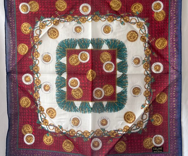 CELINE シルクスカーフ　2枚組　新品未使用　箱付き セリーヌ スカーフ 2金貨 コットンスカーフ スクエアスカーフ