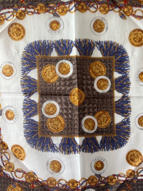 セリーヌ スカーフ 2金貨 コットンスカーフ スクエアスカーフ