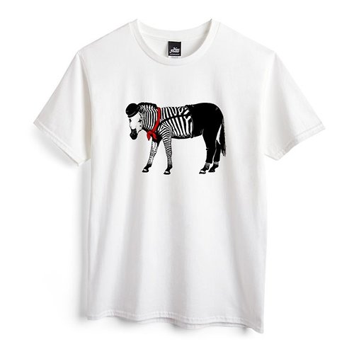 ViewFinder 斑馬的默劇 - 白 - 中性版T恤