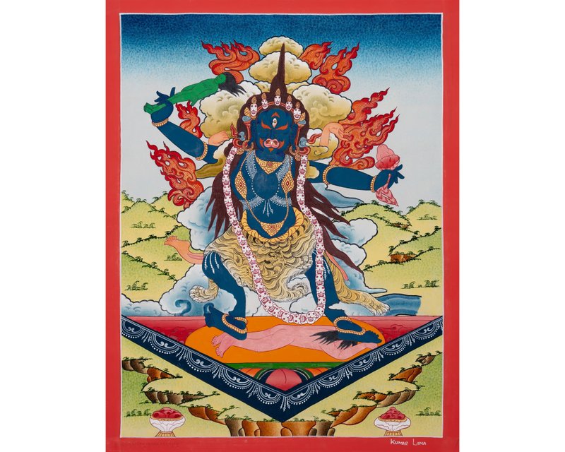 美しいエカジャティ・ダキニ・タンカ絵画  神聖な知恵を体現する - ウォールデコ・壁紙 - その他の素材 多色