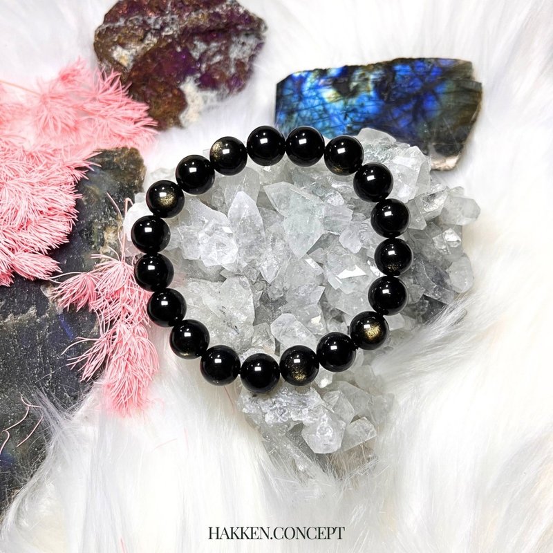 Natural crystal obsidian bracelet - สร้อยข้อมือ - คริสตัล 