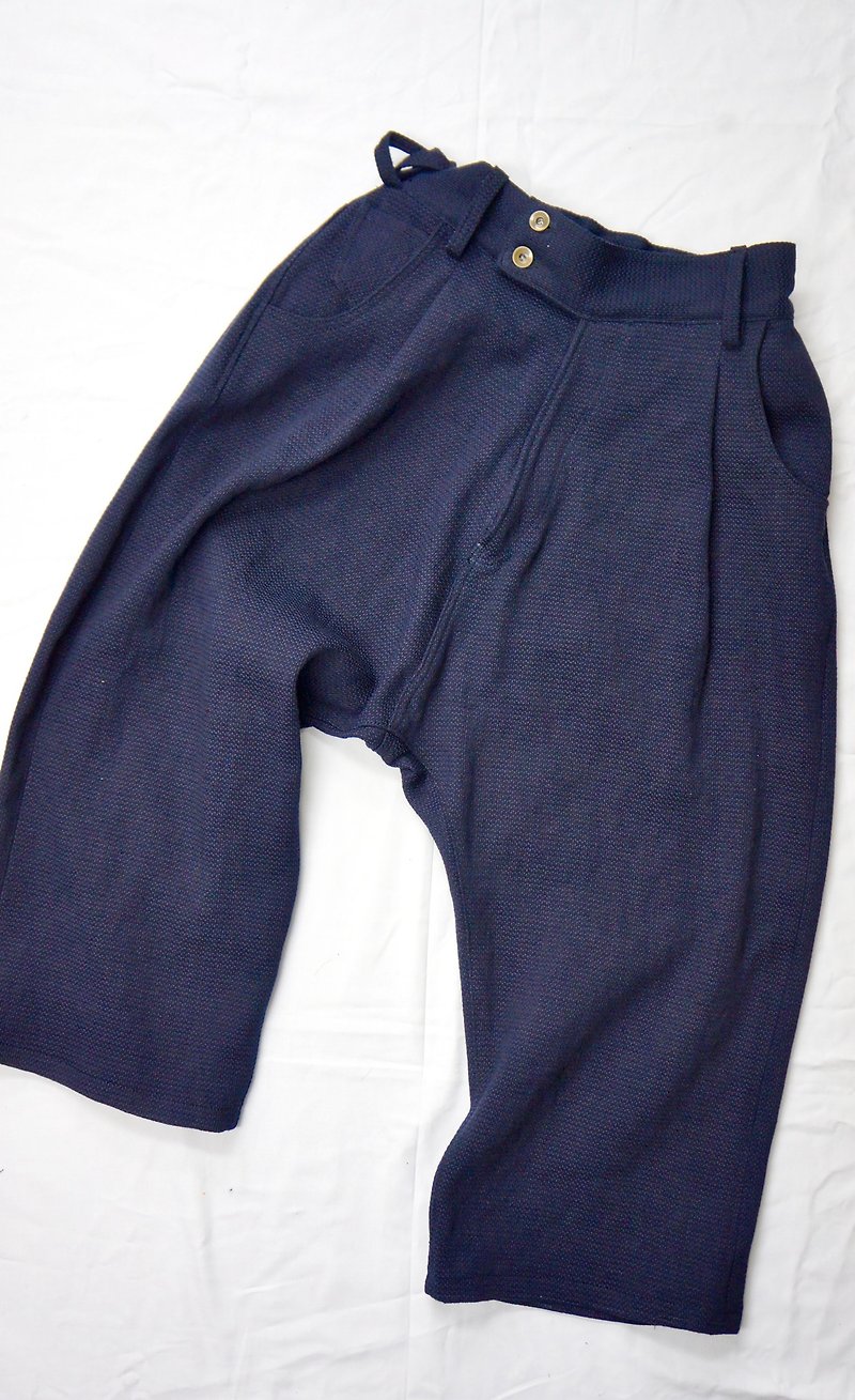 Sashiko denim Saruel 101 - กางเกงขายาว - ผ้าฝ้าย/ผ้าลินิน สีน้ำเงิน