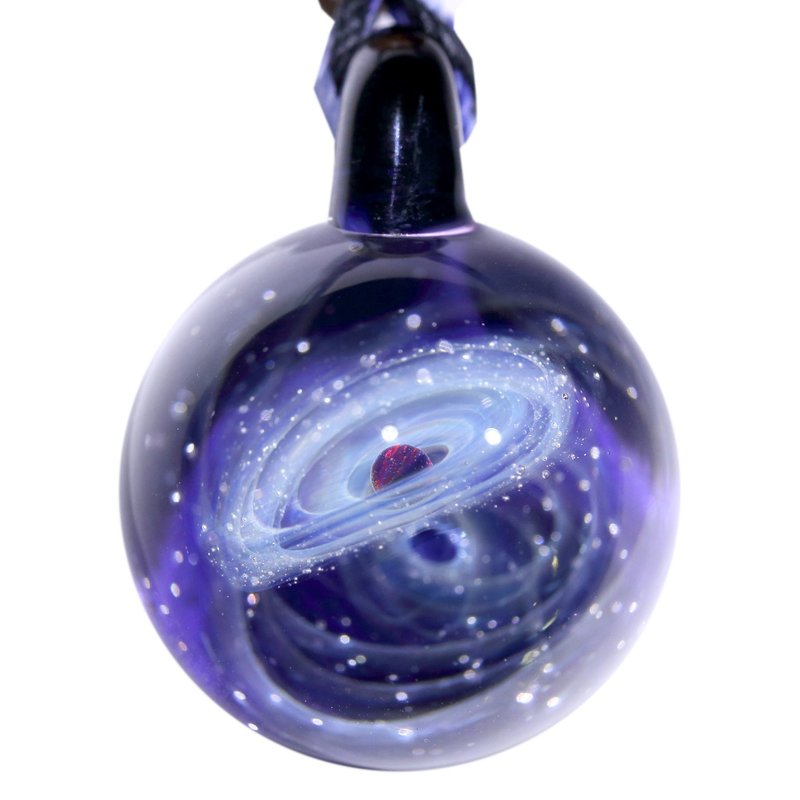 宇宙玻璃頸鏈吊墜28mm no.155 - 頸鏈 - 玻璃 黑色