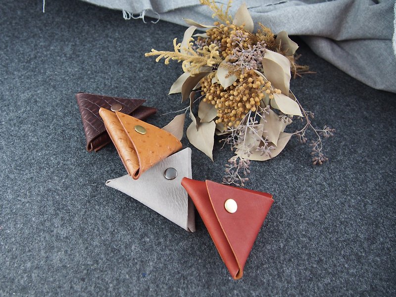 Triangle coin purse leather - Coin Purses - Genuine Leather 