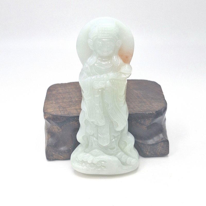 Ice smooth, waxy and finely carved standing Matsu | Natural Burmese jade A grade jadeite - สร้อยคอ - หยก 