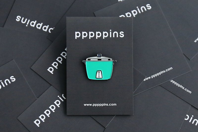 Rice Cooker Enamel Pin - Brooches - Other Metals Green