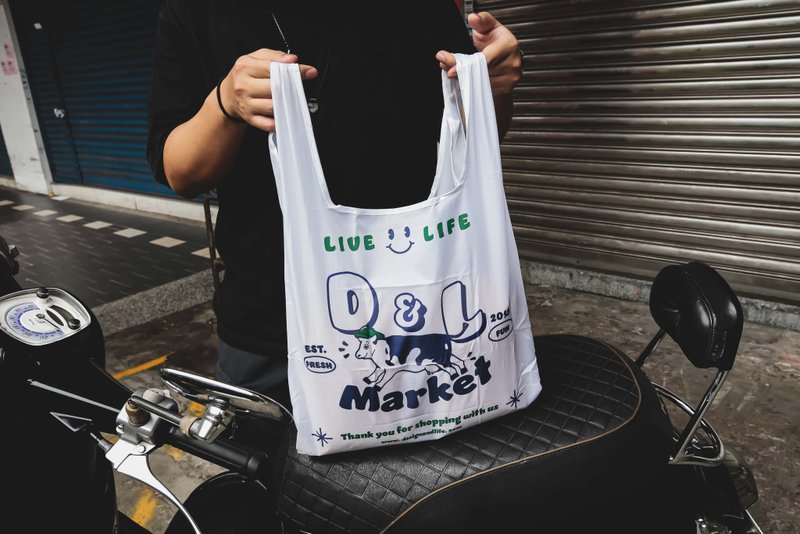 D&L Market Reusable Shopping Bag - อื่นๆ - เส้นใยสังเคราะห์ หลากหลายสี