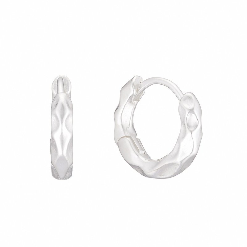 LUCIANO MILANO hammered-ring sterling silver earrings - ต่างหู - โลหะ สีเงิน