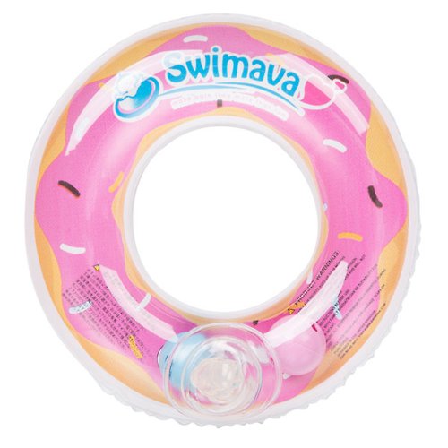 Swimava 台灣總代理 【洗澡玩具】Swimava迷你粉紅甜甜圈洗澡玩具-1入(size:11x11cm)