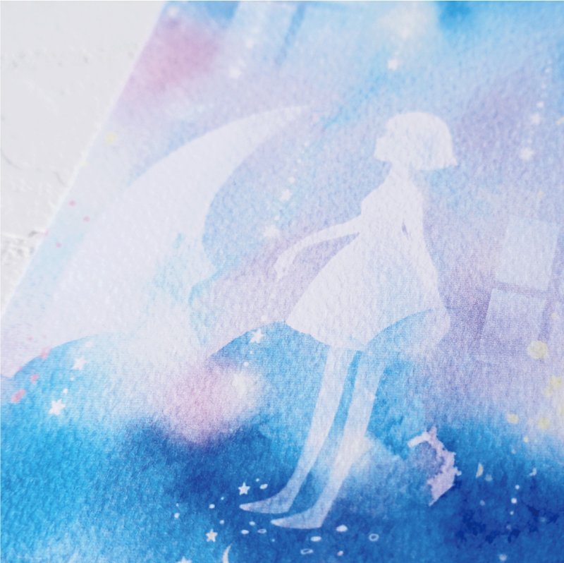 夢旅人－水彩明信片 2款入 - 心意卡/卡片 - 紙 橘色