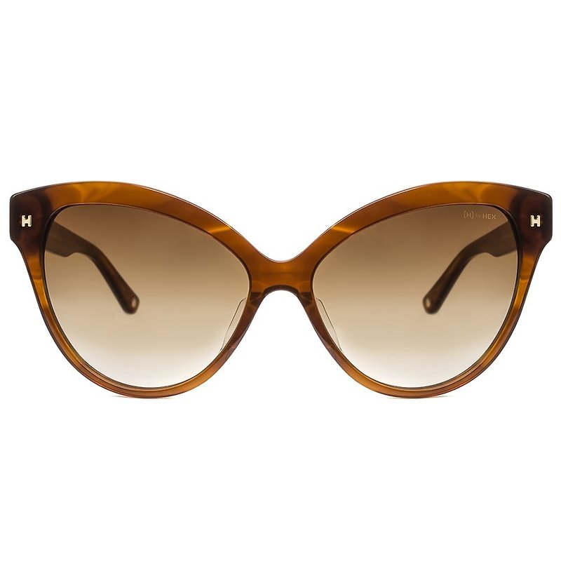 墨鏡 | 太陽眼鏡 | 透褐色貓眼大框 | 台灣製 | 膠框眼鏡 - 眼鏡/眼鏡框 - 其他材質 咖啡色
