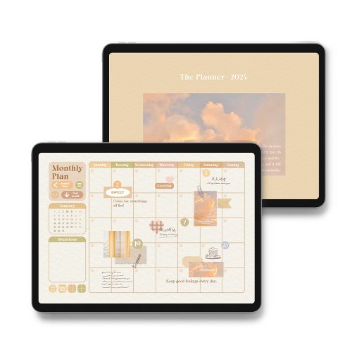 小森學姐的電子手帳屋 Hisome平板電子模版全年規劃【四時皆是你-米黃底】數位筆記GN