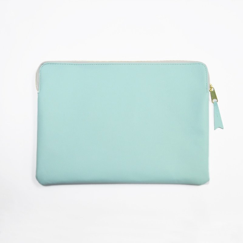 Bellagenda 10.5" tablet bag customized branding sundries bag protective cover lake blue Valentine's day gift - กระเป๋าเครื่องสำอาง - หนังเทียม สีน้ำเงิน