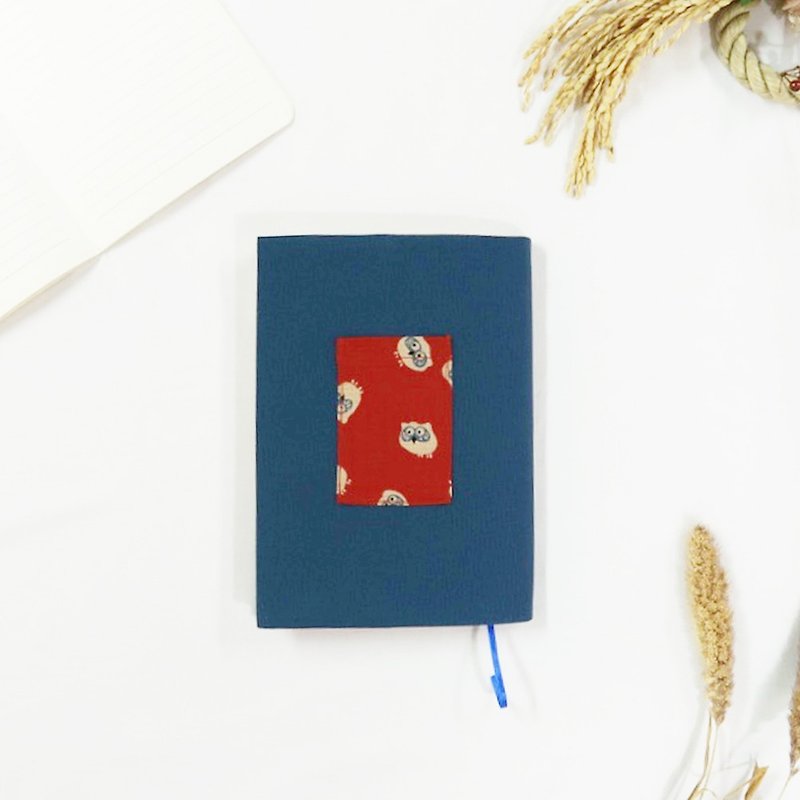 Owl A5/25K bookcloth - Notebooks & Journals - Cotton & Hemp Blue