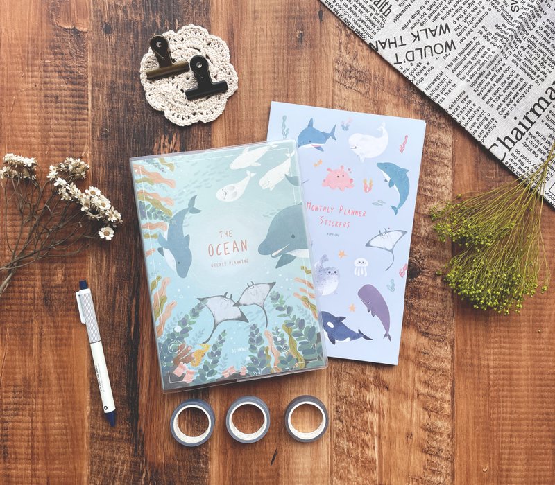 Di Mengqi The Ocean Weekly Planner Set v.2 Blue Sea Green - สมุดบันทึก/สมุดปฏิทิน - กระดาษ สีเขียว