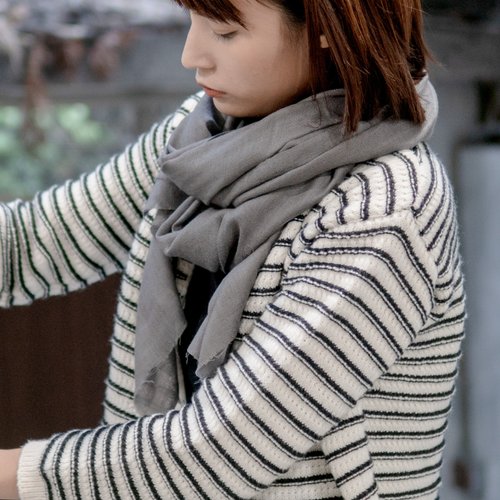 Tramper 【保暖道具】喀什米爾 Cashmere 羊毛圍巾 - 灰色