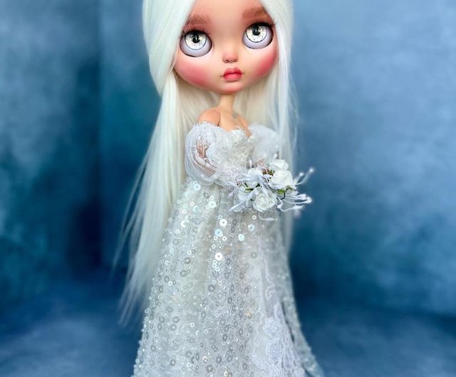 美しいカスタム ブライス人形花嫁金髪アルパカ リルート ユニークな Ooak 人形 ショップ Malyshevadolls 人形 フィギュア Pinkoi