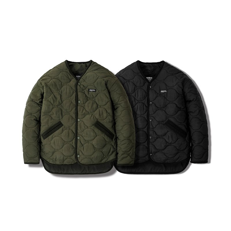 Filter017 Quilted Jacket Long Quilted Jacket - เสื้อโค้ทผู้ชาย - เส้นใยสังเคราะห์ 