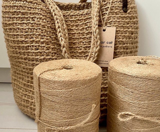Jute cord TWINE TWISTED 1 kg skein, zero waste rope for crocheting - Shop  LunarCat Other - Pinkoi
