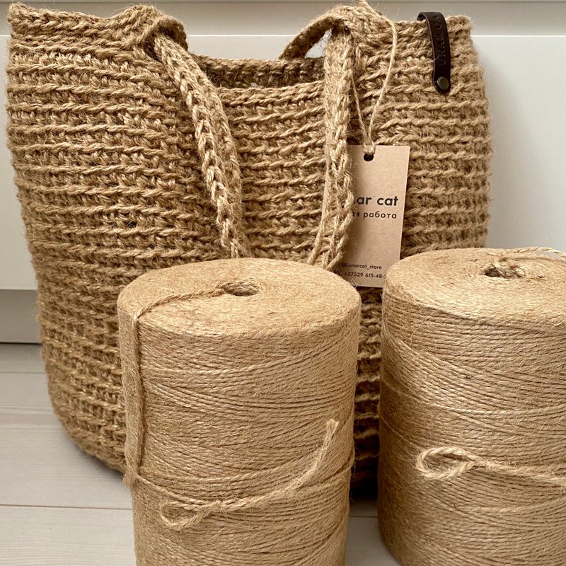 Jute cord TWINE TWISTED 1 kg skein, zero waste rope for crocheting - Other - Eco-Friendly Materials 