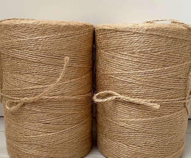Jute cord TWINE TWISTED 1 kg skein, zero waste rope for crocheting