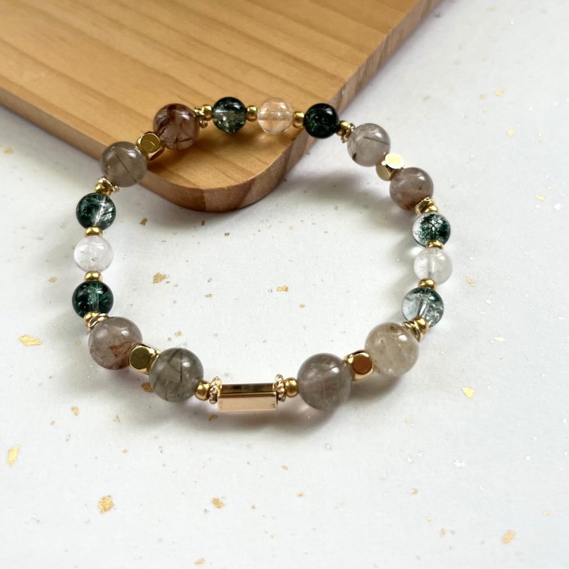 Sosii | Crystal 04 natural crystal bracelet | Yuan style-green | - สร้อยข้อมือ - คริสตัล สีเขียว