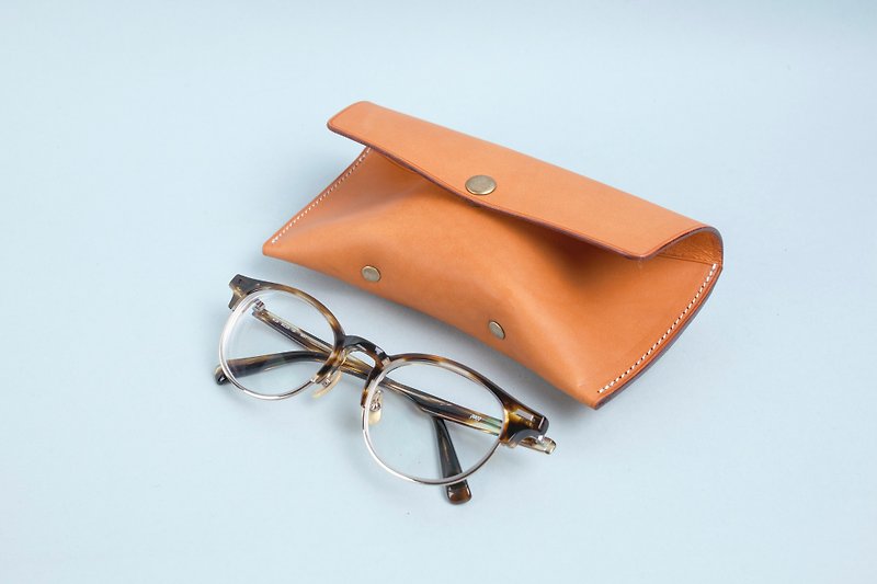 Classic Glasses Case | Leather Custom | Custom Typing | Portable Storage | Genuine Leather | - Glasses & Frames - Genuine Leather 