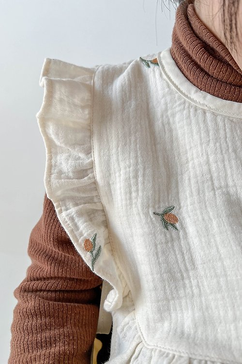 Mini hapi 嬰兒童刺繡口水巾 純棉