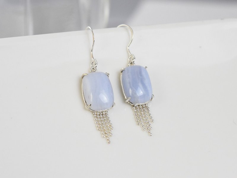 :: C% handmade jewelry :: [Limited] swaying Venus Blue Lace Agate (sterling silver earrings) - Earrings & Clip-ons - Other Metals Silver